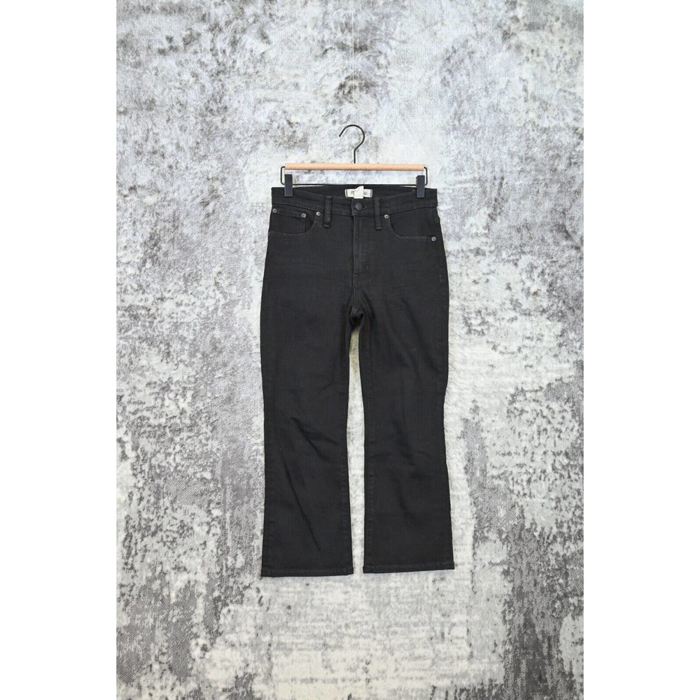 Madewell Cali Demi Boot Black Denim Jeans Size 27P Petite